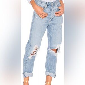 Agolde 90s Distressed Mid Rise Loose Fit A069c-811 Fall Out Jeans Sz 23